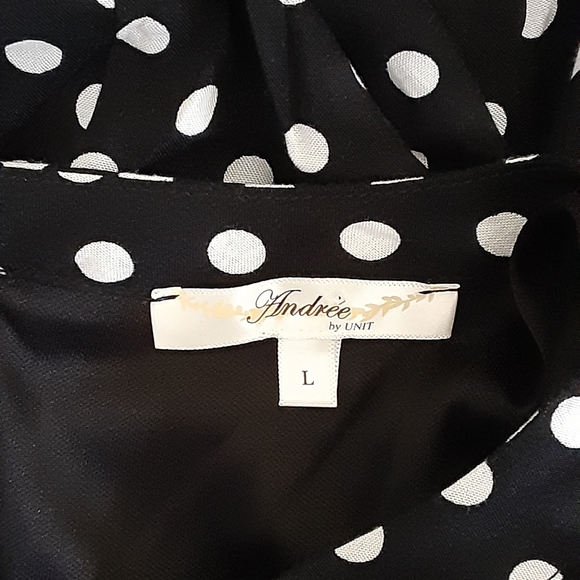 Andree By Unit black/white "Dots" dress Size L - Picture 3 of 3